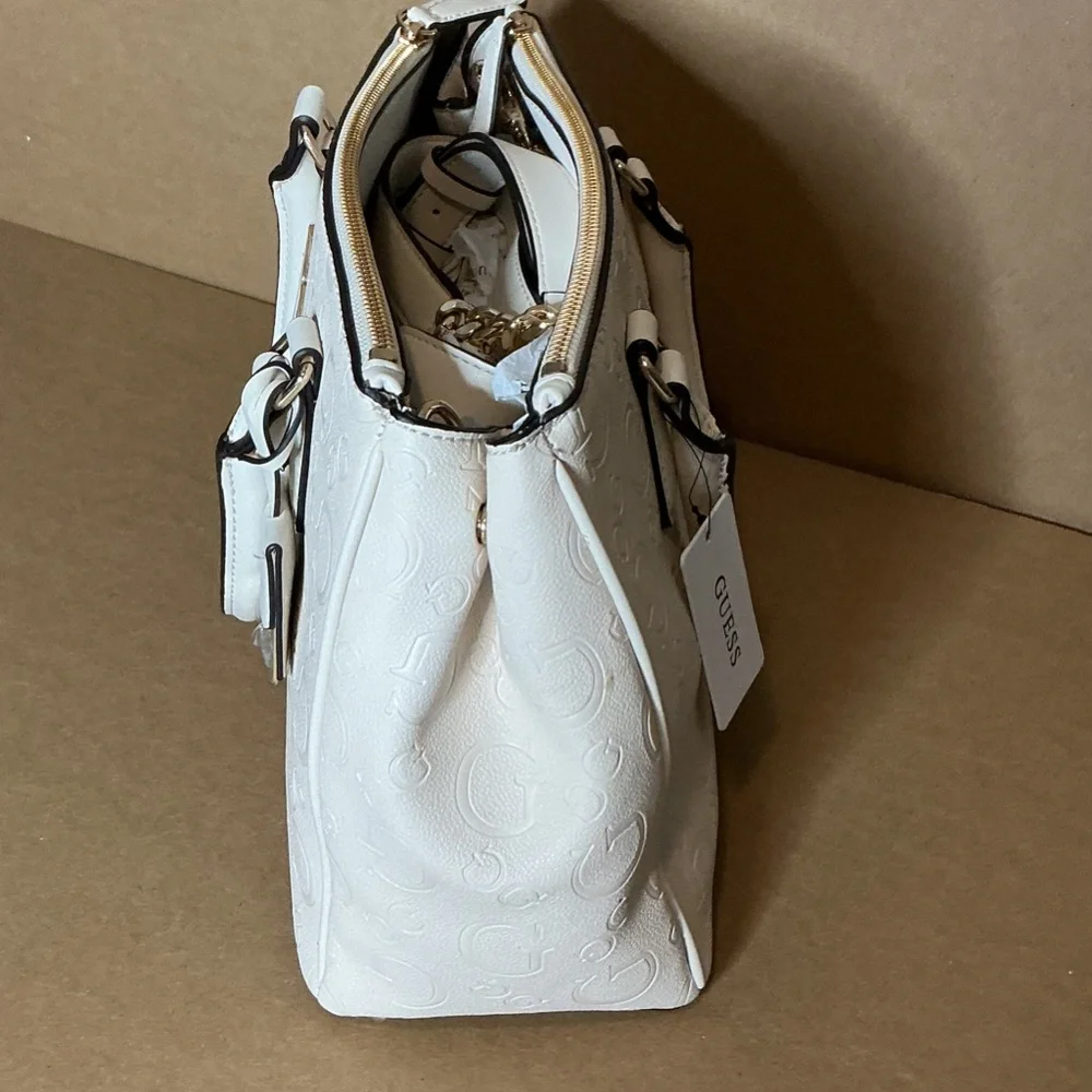 GUESS BAG stone Satchel with Gold ACCENTS NEW